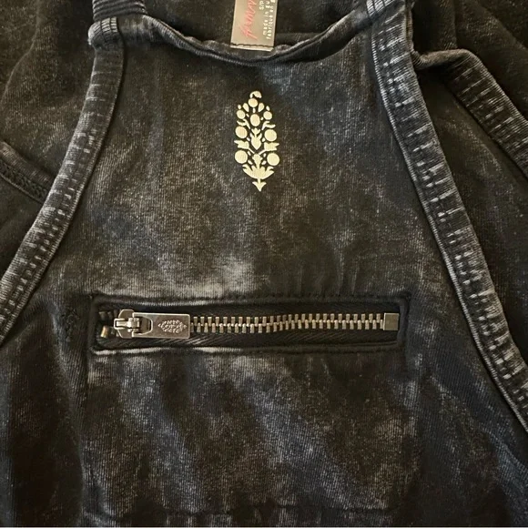 Free People Hot Shot Mini Dress in Acid Wash Black NWOT XS Small Medium - Picture 9 of 12